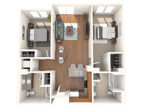 The Mercer Apartments Islandcrest East Two Bedroom Two Bathroom Floor Plan